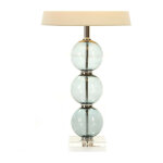 Les tendances - pied de lampe mtal et verre bleu patricias