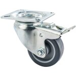Tente - roulette de manutention 1475 pao - pivotante � frein - 40 kg - 50 x 19. 5 mm