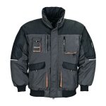 Blouson de pilote taille l gris fonc / noir / orange 80 % pes / 20 % coton