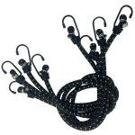 Sandow tendeur lastique 80cm avec crochets - lot de 4 - 12 mm - noir