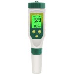 Testeur de ph 5 en 1, ph, ec, tds, salinit� et temp�rature avec affichage simultan� innovant de trois ...