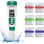 Testeur de ph �lectronique 5 en 1 pour piscine, testeur de ph / tds / ec / salinit� / temp�rature, �cran ...
