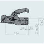 Tete d'attelage pour remorque feinee al - ko s18018