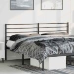 T�te de lit m�tal noir 180 cm
