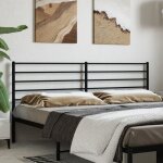 T�te de lit m�tal noir 200 cm