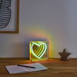 The home deco factory - luminaire enfant lampe acrylique led effet n�on coeur m8
