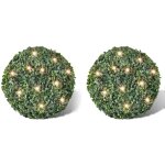 2 pi�ce de boule 35 cm avec guirlande lumineuse solaire 24 led - inlife