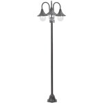 Lampadaire de jardin e27 220 cm aluminium 3 lanternes bronze - lampadaire de jardin - lampadaire exterieur ...