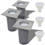 The living store - lampes au sol � led d'ext�rieur 3 pcs carr� - lampe de sol ext�rieure - �clairage ...