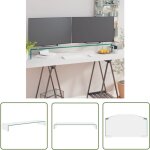 The living store meuble tv / pour moniteur 120x30x13 cm verre transparent - support tv - meuble tv - ...