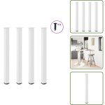 The living store - vidaxl pieds de table basse blanc 4 pcs 110 - 112 cm acier