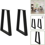 The living store - vidaxl pieds de table basse forme de v 2 pcs noir 60x(72 - 73) cm acier