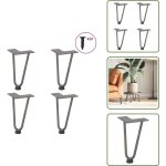 The living store - vidaxl pieds de table en forme d'�pingle � cheveux 20 cm acier massif