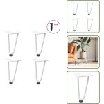 The living store - vidaxl pieds de table en forme d'�pingle � cheveux 4 pcs blanc 20 cm