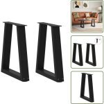 The living store - vidaxl pieds de table � manger en forme de v 2 pcs noir 28x(42 - 43, 3)cm