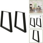 The living store - vidaxl pieds de table � manger forme v 2 pcs noir 70x(72 - 73, 3)cm acier