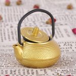 Th�i�re en fonte, 50 ml mini th�i�re � fond plat en fonte petite th�i�res japonaise avec poign�e de th� ...