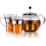 Th�i�re � piston bodum assam set - 1, 0 l avec couvercle, filtre en acier inoxydable + 2 tasses en verre ...