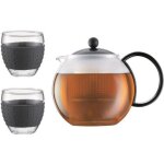 Th�iere a piston - bodum - chambord set - 1. 0 l avec couvercle, anse, filtre plastique + 2 verres 0. ...