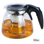 Th�i�re en verre 900 ml avec infuseur � th�, th�i�re en verre, th�i�re avec infuseur, pour sachets de ...