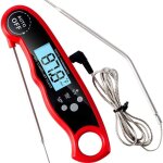 Thermometre cuisine � double sonde, thermom�tre barbecue patisserie lecture instantan�e ultra - rapide, ...