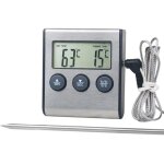 Thermom�tre de cuisine num�rique grand �cran lcd, longue sonde pour grill four, viande cuisson temp�rature ...