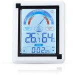 Thermom�tre �lectronique blanc ? thermom�tre tactile lcd avec horloge compteur de temp�rature, humidit� ...