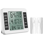 Thermom�tre de frigo congelateur, thermom�tre de r�frig�rateur sans fil avec 2 capteurs, alarme sonore, ...