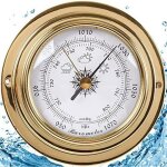 Thermom�tre hygrom�tre station m�t�o, bo�tier en laiton 3. 8in 98mm horloge mar�e horloge pr�visions ...