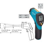 Hazet - thermomtre infrarouge 1991 - 1 optique 12:1 - 50 - + 550 c talonn d'usine (sans certificat) ...