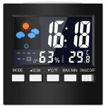 Thermomtre numrique lcd, station mto, horloge et alarme, calendrier, hygromtre, temprature et humidit ...