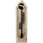 Thermom�tre en pl�tre ocre orange fabriqu� � la main - artisanal