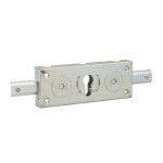 Bo�tier de serrure en applique � cylindre pour rideau m�tallique, 2 pts lat�raux, axe 80mm, 160x60mm, ...