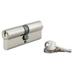 Cylindre � cl� crant�e 40 x 40 mm 3 cl�s avec vis de 40 mm nickel� - thirard