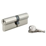 Cylindre de serrure double entr�e sa, 45x45mm, anti - arrachement, nickel, vis 45mm 3 cl�s - thirard