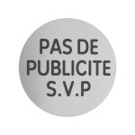 Plaque signal�tique disque signal�tique � 80mm pas de publicit� avec adh�sif - thirard