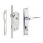 Thirard - garniture serrure encastrable � condamnation + ensemble poign�es ares, axe 40mm, bouts ronds, ...