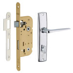 Thirard - garniture serrure encastrable � condamnation + ensemble poign�es ares, axe 40mm, bouts ronds, ...