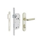 Thirard - garniture serrure encastrable � condamnation + ensemble poign�es leto, axe 40mm, bouts ronds, ...