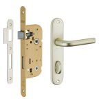 Thirard - garniture serrure encastrable � condamnation + ensemble poign�es leto, axe 40mm, bouts ronds, ...