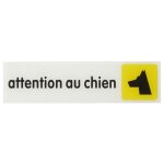Plaque signal�tique 170x45mm attention au chien avec adh�sif - thirard