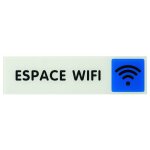 Plaque signalétique 170x45mm espace wifi avec adhésif - thirard Plaque signalétique 170x45mm espace wifi avec adhésif - thirard
