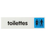 Plaque signaltique 170x45mm toilettes avec adhsif - thirard