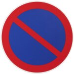 Plaque signaltique d. 180mm 'stationnement interdit' avec adhsif - thirard