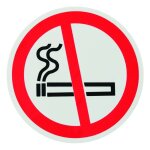 Plaque signaltique d. 80mm 'defense de fumer' avec adhsif - thirard