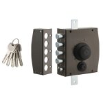 Thirard - serrure en applique  bouton pour porte d'entre, 154x140mm, 3 pts, gauche, 5 cls