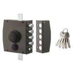 Thirard - serrure en applique  bouton pour porte d'entre, 154x140mm, 3 pts, droite, 5 cls