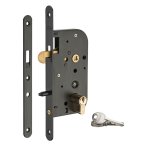 Thirard - serrure encastrable crochet  cylindre pour porte coulissante, axe 50mm, cylindre 30x30mm, ...