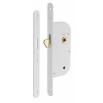 Thirard - serrure encastrable  crochet pour porte coulissante, bouts ronds, blanc