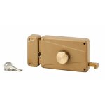 Thirard - serrure horizontale en applique à bouton à tirage pour porte d'entrée, gauche, axe 70mm, 140x90mm, ... Thirard - serrure horizontale en applique à bouton à tirage pour porte d'entrée, gauche, axe 70mm, 140x90mm, ...